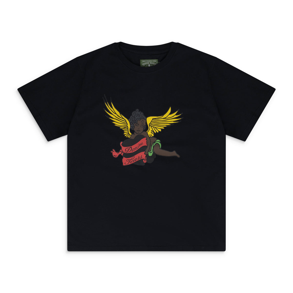 Black Cherub Graphic Short‑Sleeve T‑Shirt, Vintage Streetwear Tee