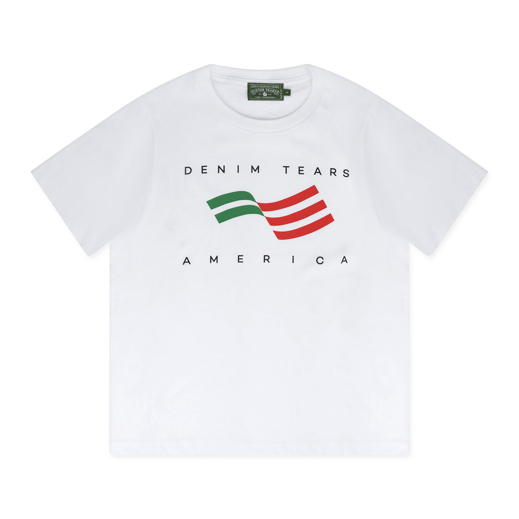 White Denim Tears America Graphic Short‑Sleeve T‑Shirt Streetwear Tee
