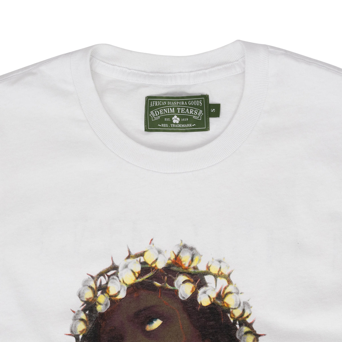 Denim Tears White Crown Made of Cotton T-Shirt