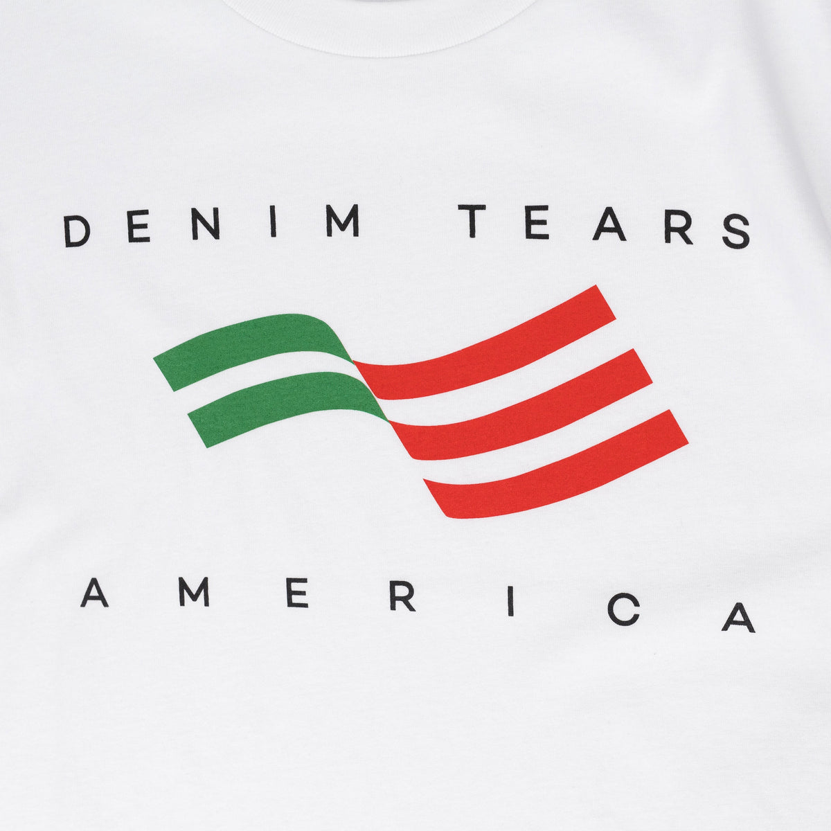 White Denim Tears America Graphic Short‑Sleeve T‑Shirt Streetwear Tee