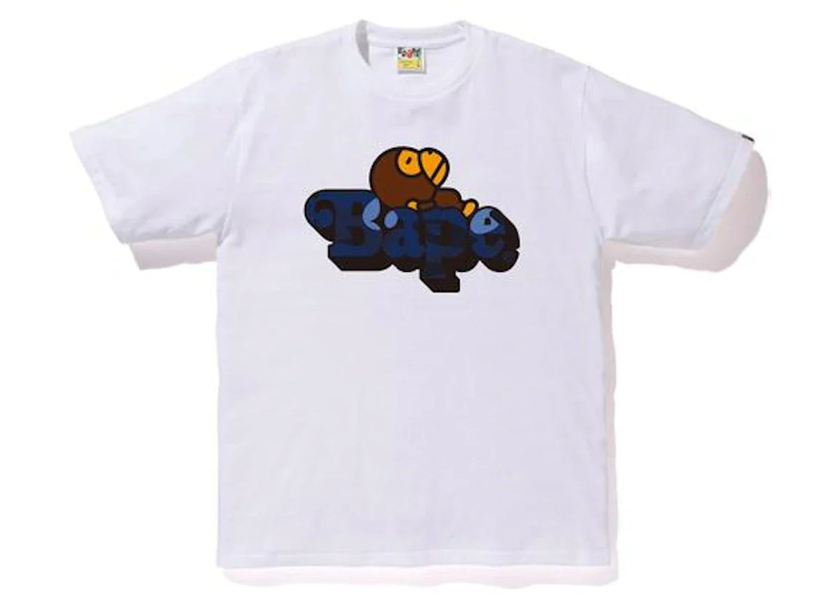 BAPE Color Camo Milo On Bape T-Shirt White/Navy