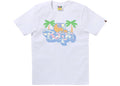 BAPE Palm Tree Pattern Milo On Bape Tee White