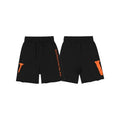 Vlone Side-Print Graphic Sweatshorts - Black/Orange