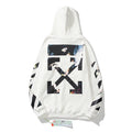 Off-White White Paint Splash Art Collage Arrow Hoodie