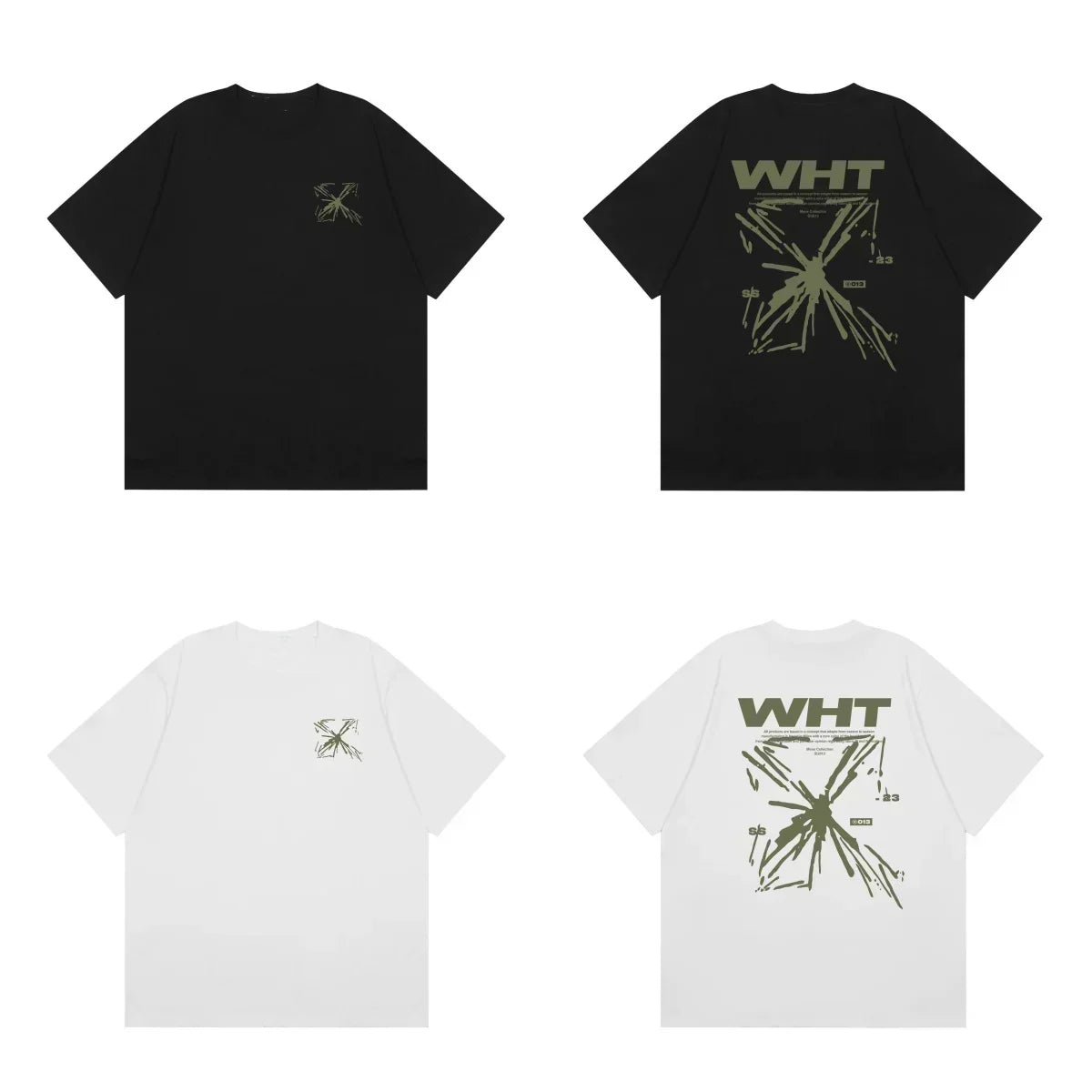 Off-White WHIT Green Arrow Cross Print Short Sleeve T-Shirt
